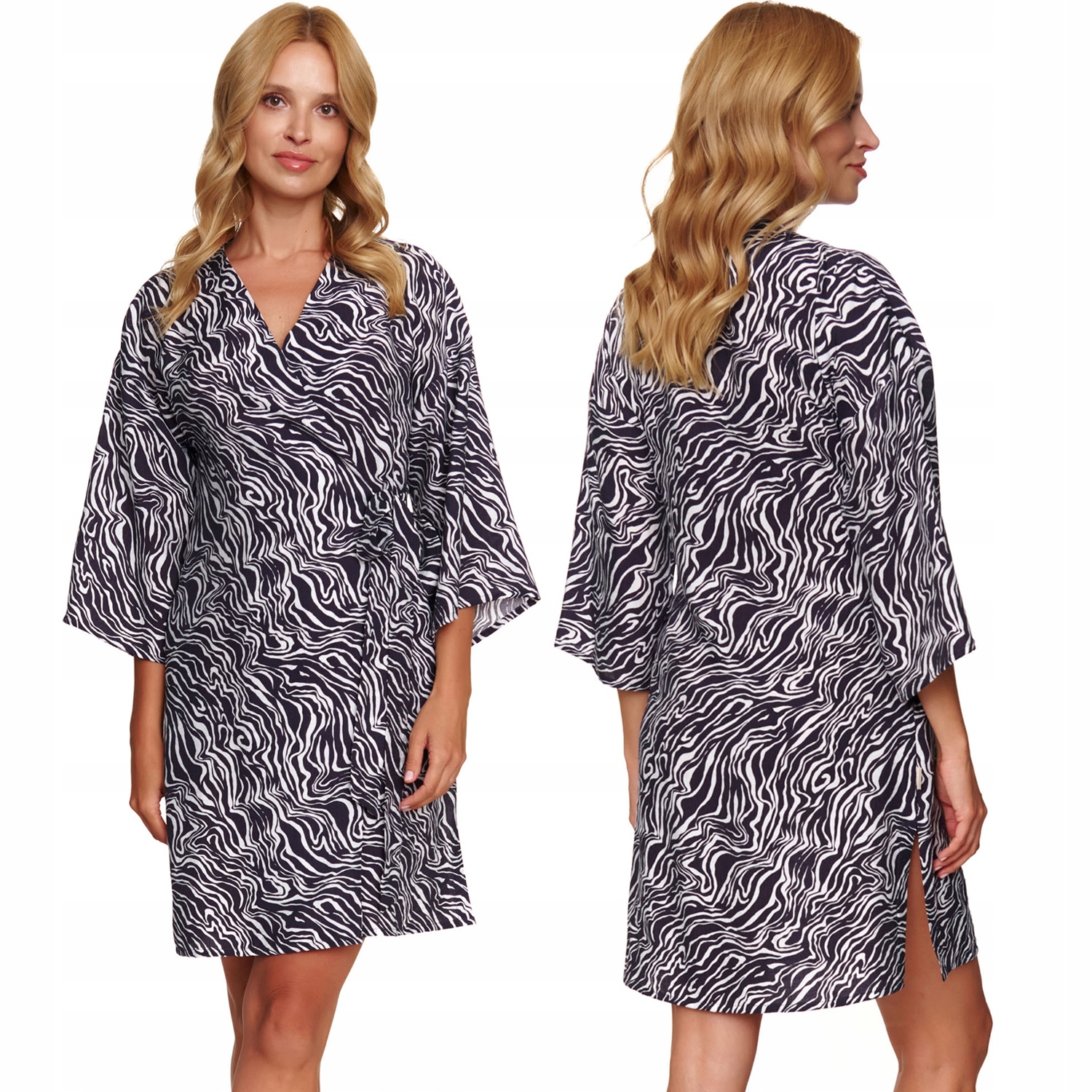 Doctor Nap SWW.7169 miami grey kimono viskóza šedá S Noční Župan