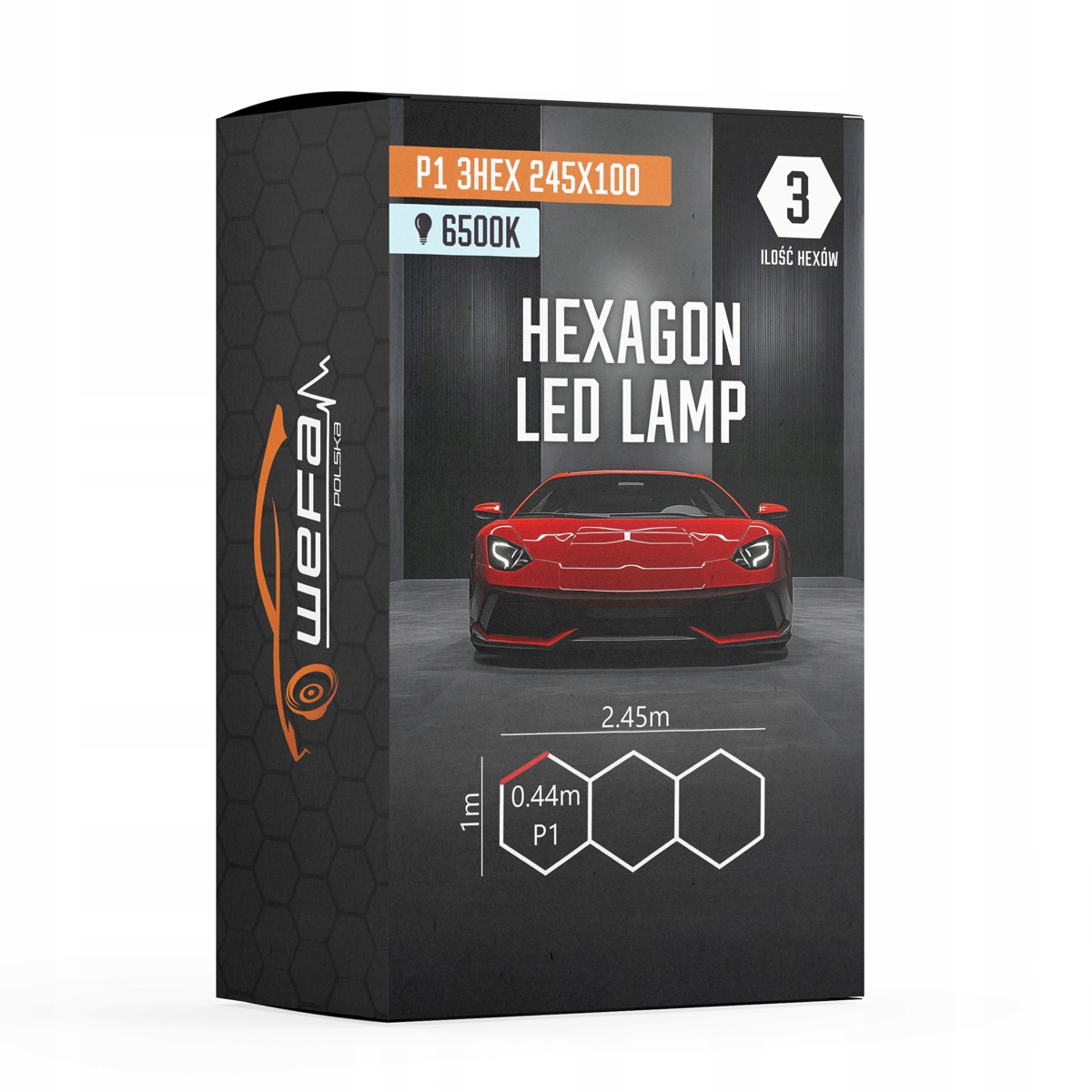 Lampa Hq Led Hexagon P1 3HEX 100x245 Medová Plástev Dílna Garáž Salon