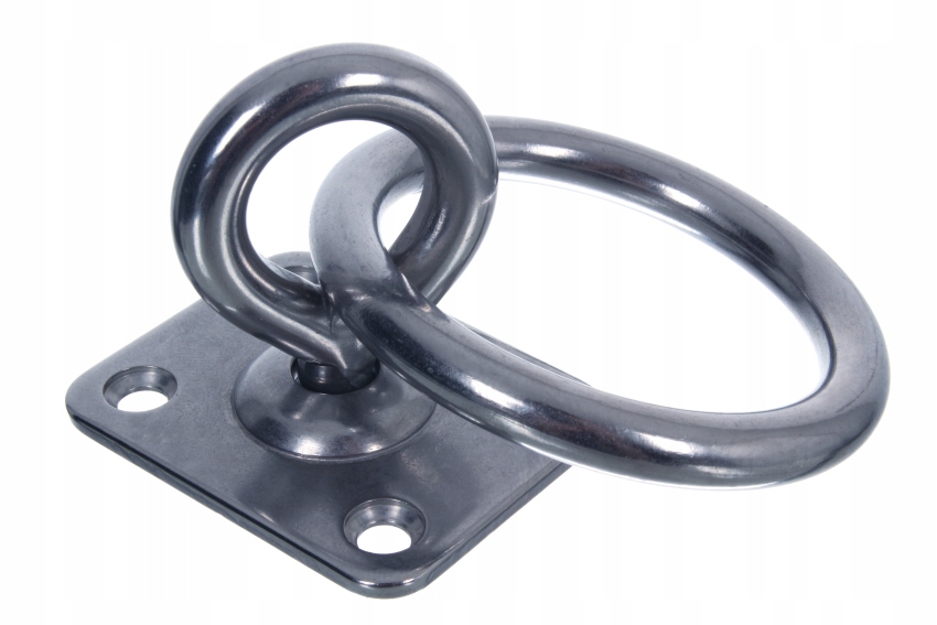 Mocowanie skobel hak nierdzewny 8 mm z obrotowym oczkiem i kółkiem 8x50 mm