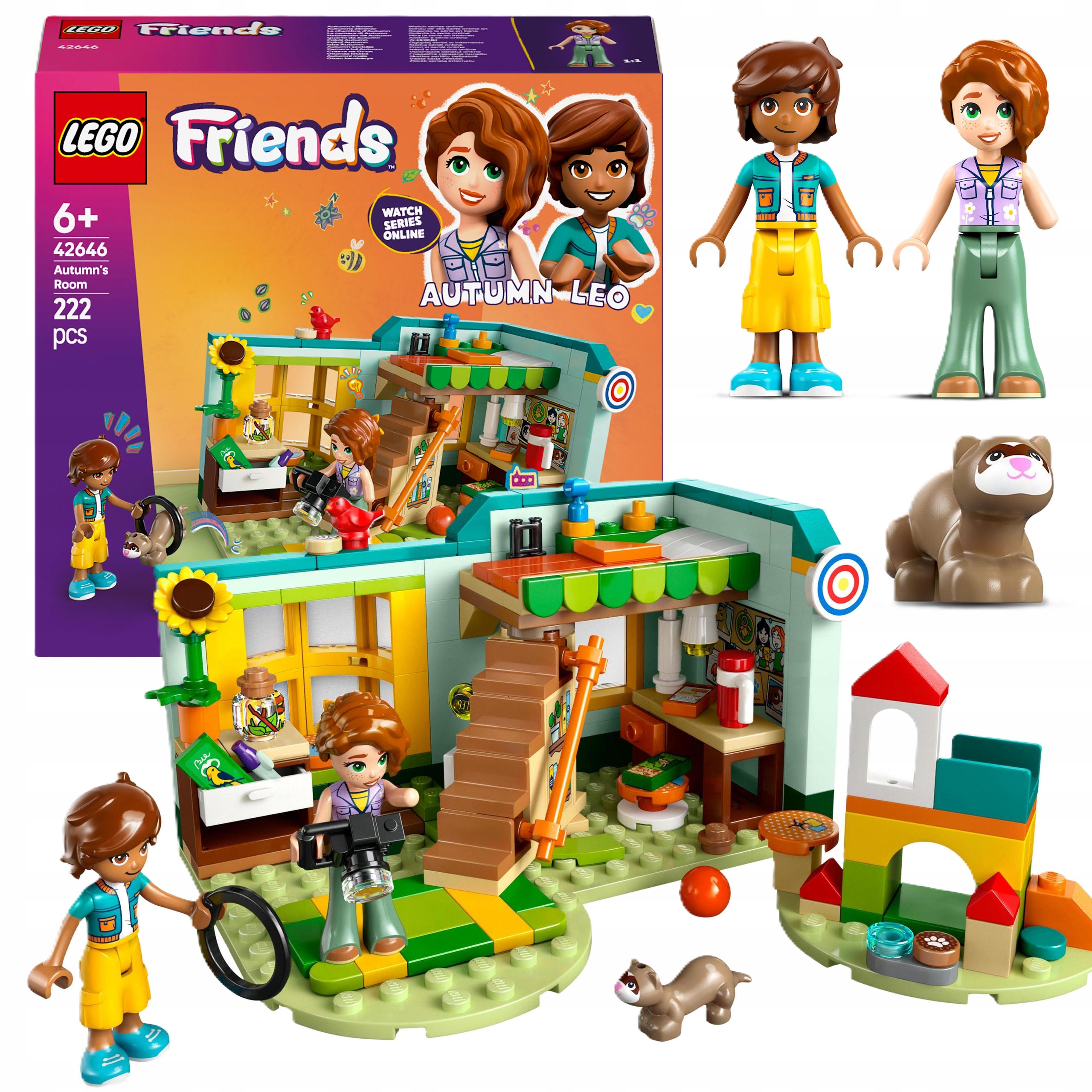 Lego Friends Pokój Autumn Leo Ptak Fretka Słonecznik Plac Zabaw