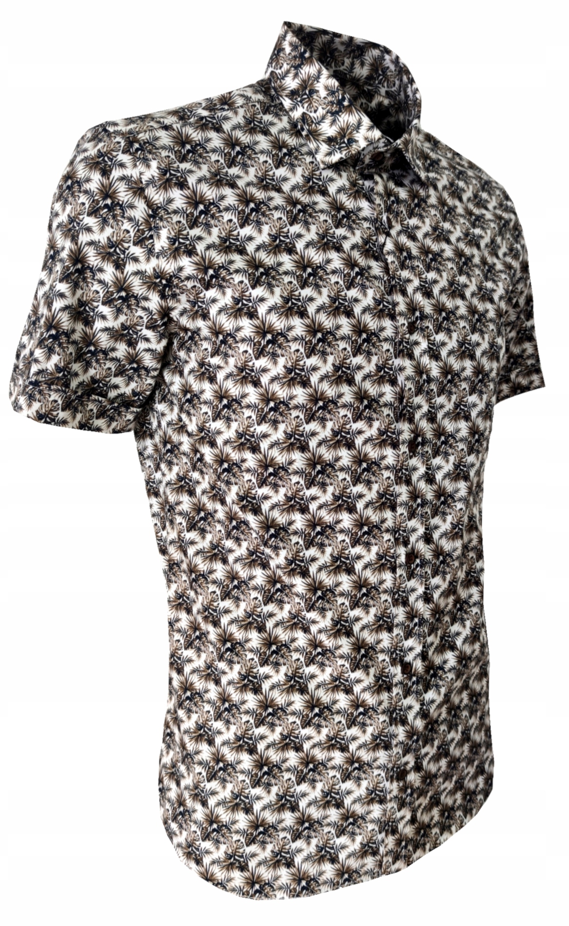 KOSZULA ELEGANCKA WIZYTOWA WZÓR BRĄZ BAWEŁNA3XL Rozmiar 3XL