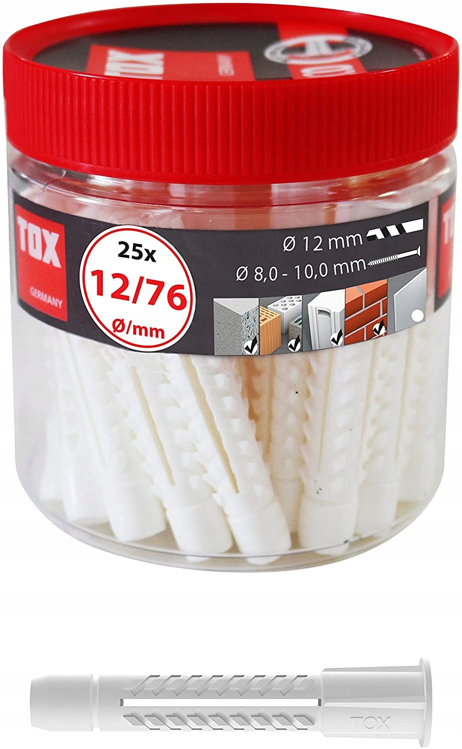 

Tox Kołek uniwersalny z kołnierzem Deco 12 x 76 mm