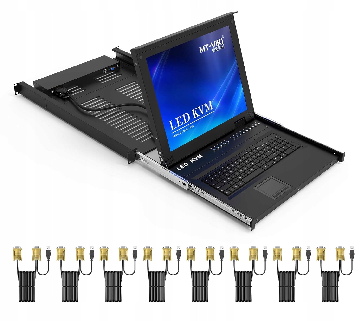 MT-VIKI 17-cali monitor LCD Rackmount KVM Switch 8 portów KVM VGA Ż875