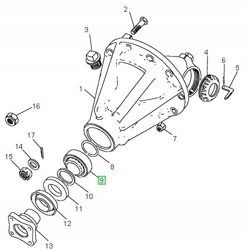 Łożysko wałka ataku zewnętrzne Land Rover Discovery Defender Range Rover Numer katalogowy części 539707T