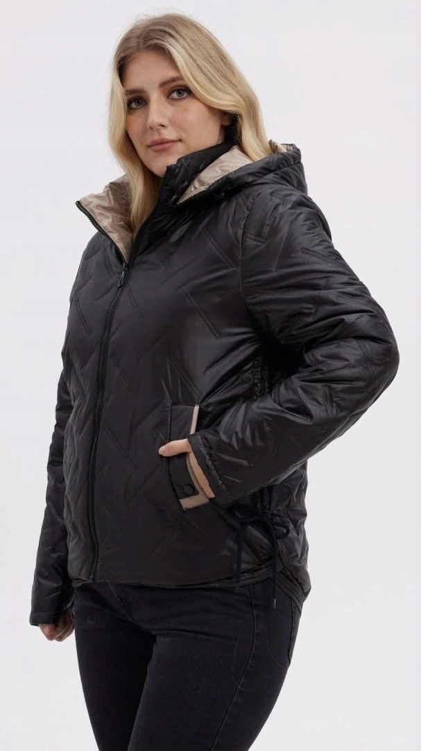 Bunda S Kapucí B8558 Černá 46