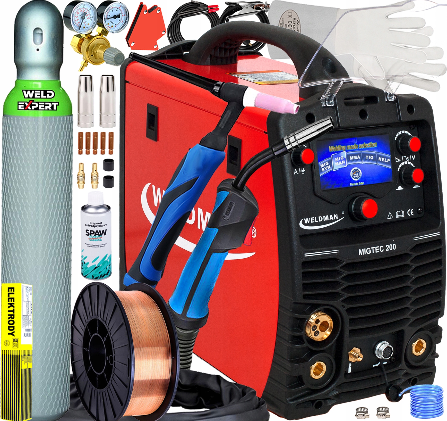 SPAWARKA INWERTOROWA MIG WELDMAN 200 LCD 230V TIG