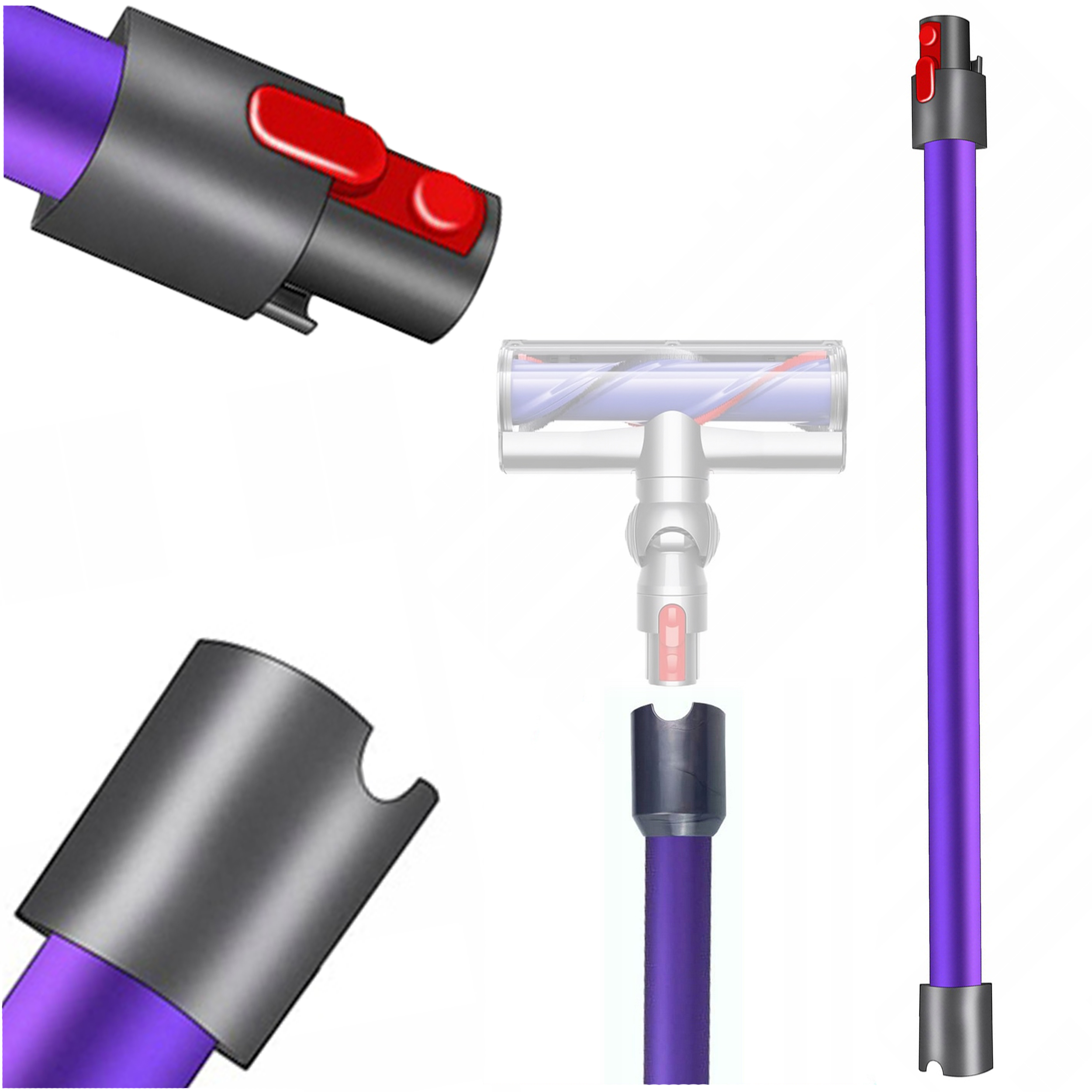 Rura Przedłużka Wąż do Odkurzacza Dyson V7 V8 V11 V10 V15 72CM Wzmocniona