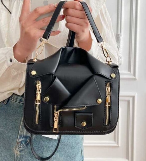 Torebka w kształcie kurtki z kołnierzem