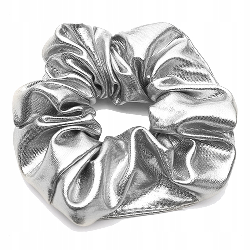 

Scrunchie gumka do włosów błyszcząca srebrna