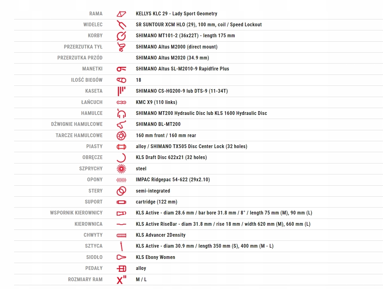 Rower KELLYS VANITY 70 29 L 2023 white 19" Kolor biały