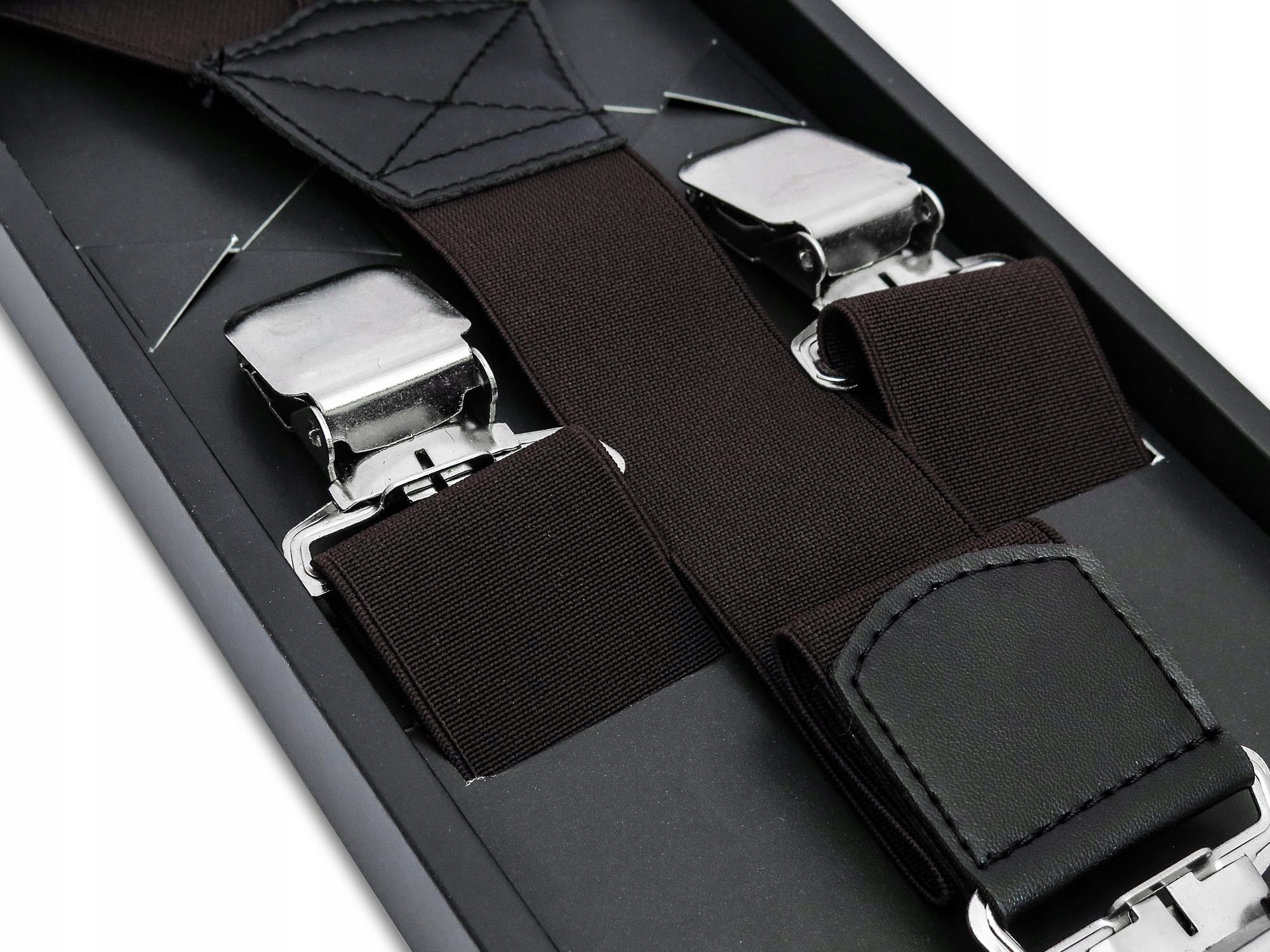 

Szerokie brązowe szelki do spodni Mocne XL134