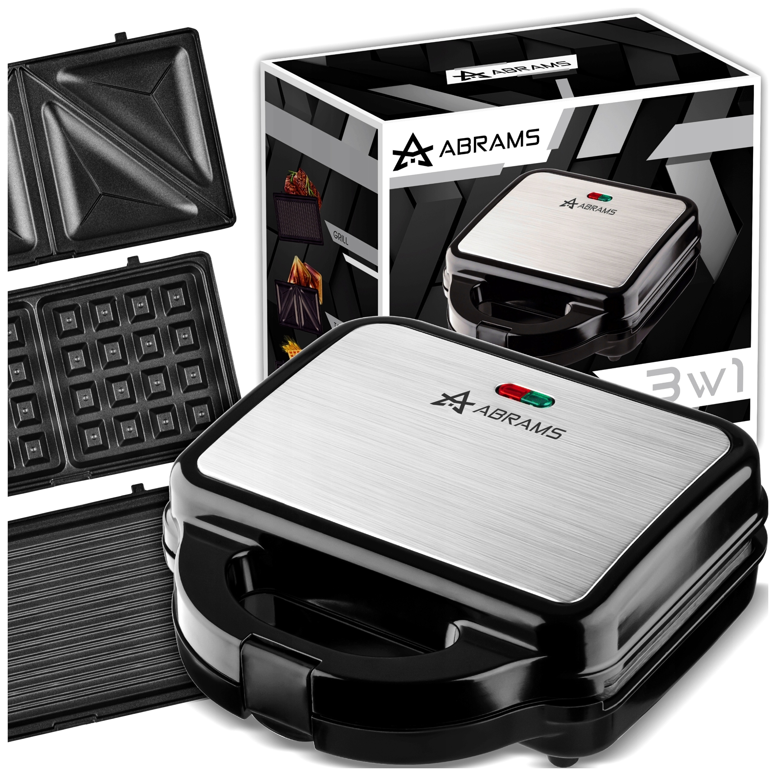 Opiekacz Do Kanapek Panini Grill Toster Elektryczny Gofrownica 3W1 Mocny