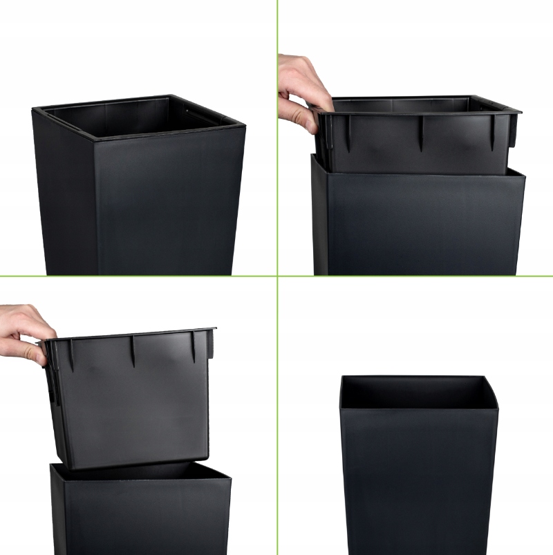 DONICZKI 3x ZESTAW DONICE OGRODOWE RATTAN ELEGANCKIE + WKŁADY ANTRACYT HIT! Marka inna