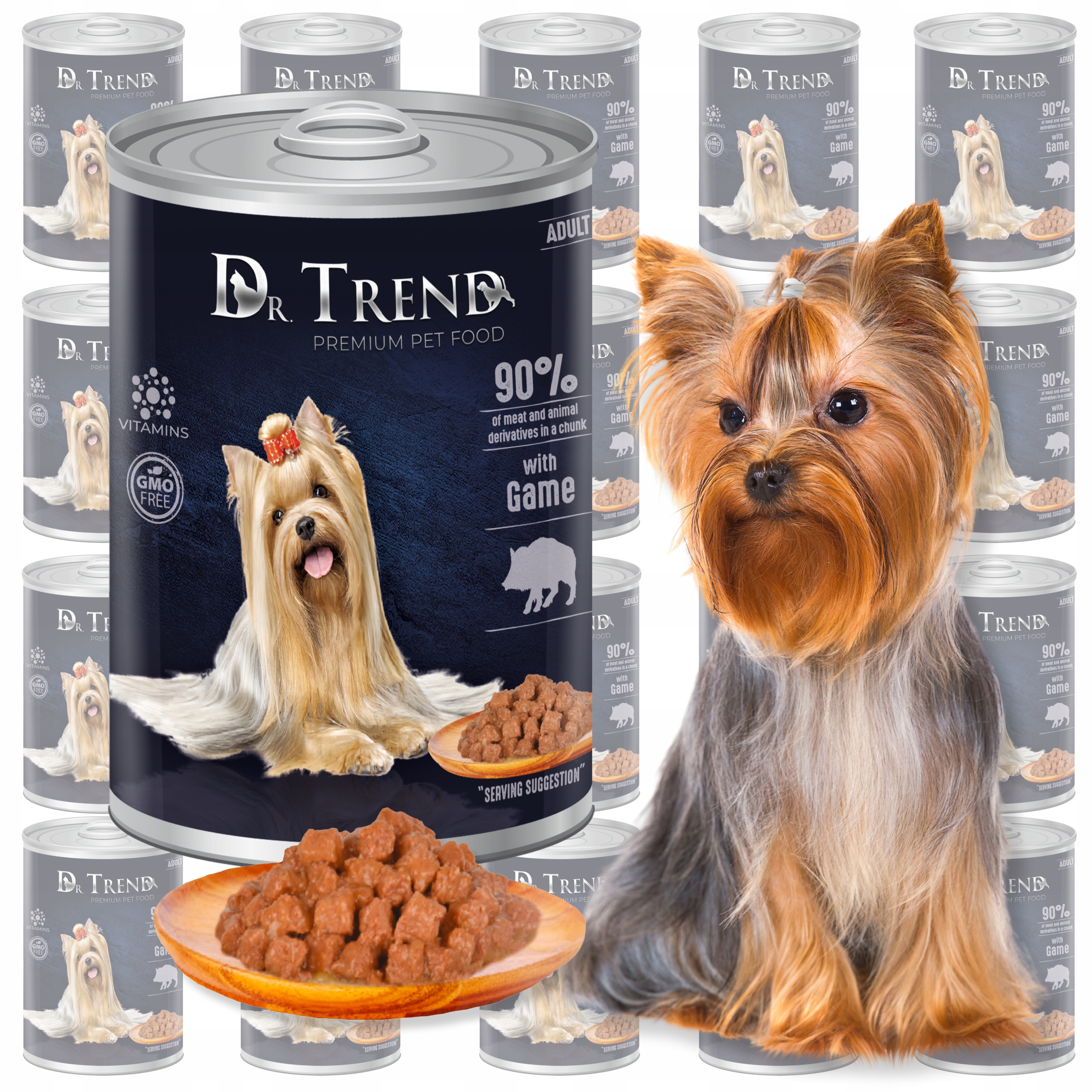 Levně Dr. Trend Premium vlhké krmivo pro dospělé psy se zvěřinou 20x400 g