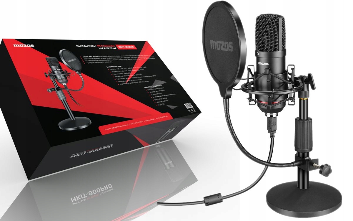 MOZOS MKIT-900PRO GAMER MIKROFON POJEMNOŚCIOWY USB