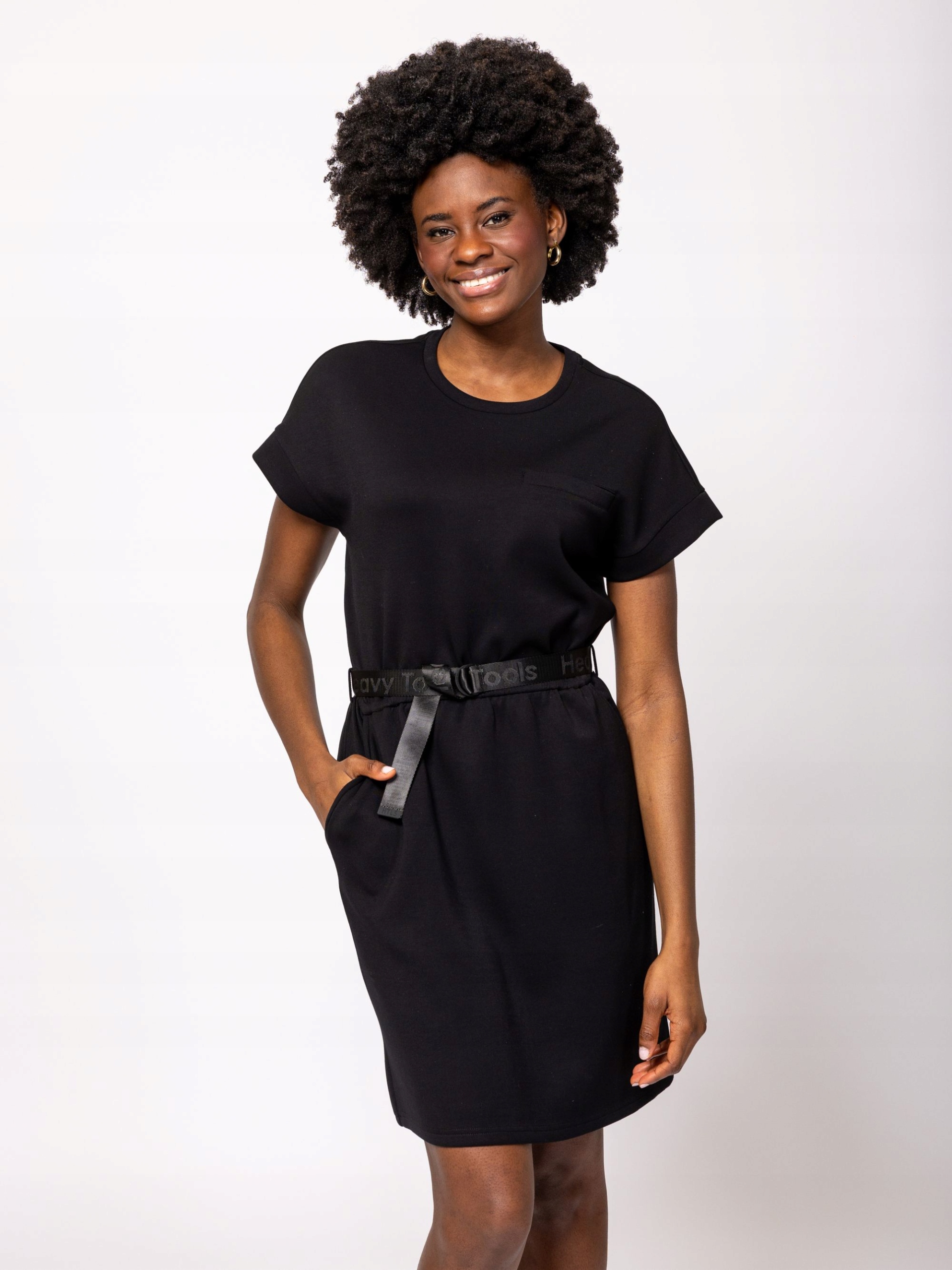 Heavy Tools Letní Klasické Šaty S Páskem Vikka Černá XL