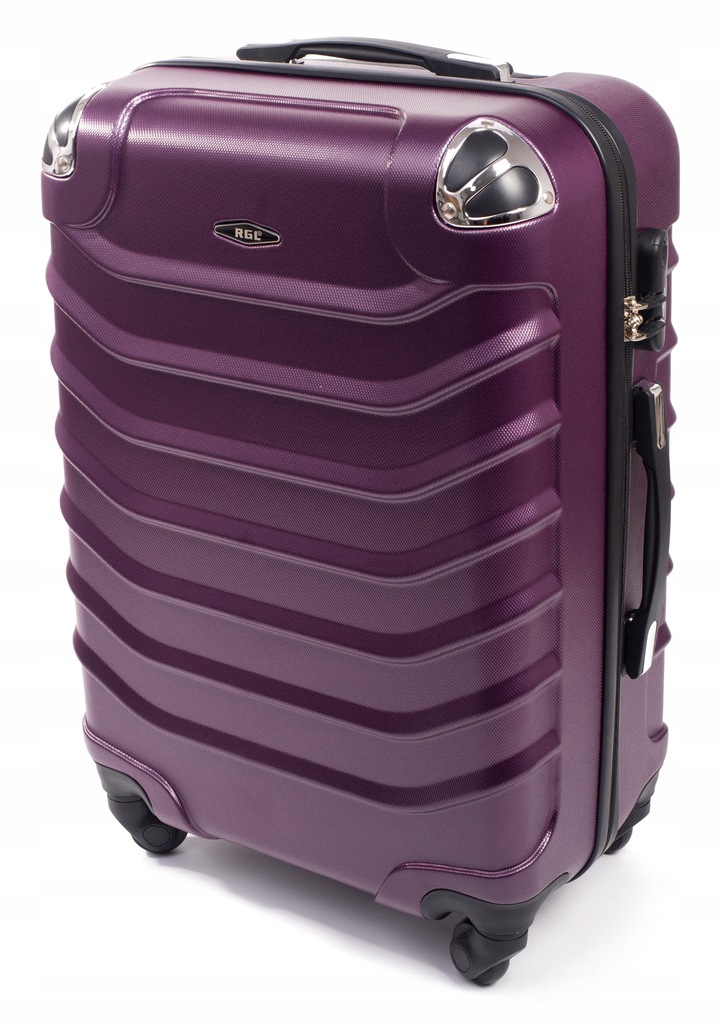 Walizka Średnia Twarda Podróżna Bagaż Rgl Fioletowy Śliwkowy Abs
