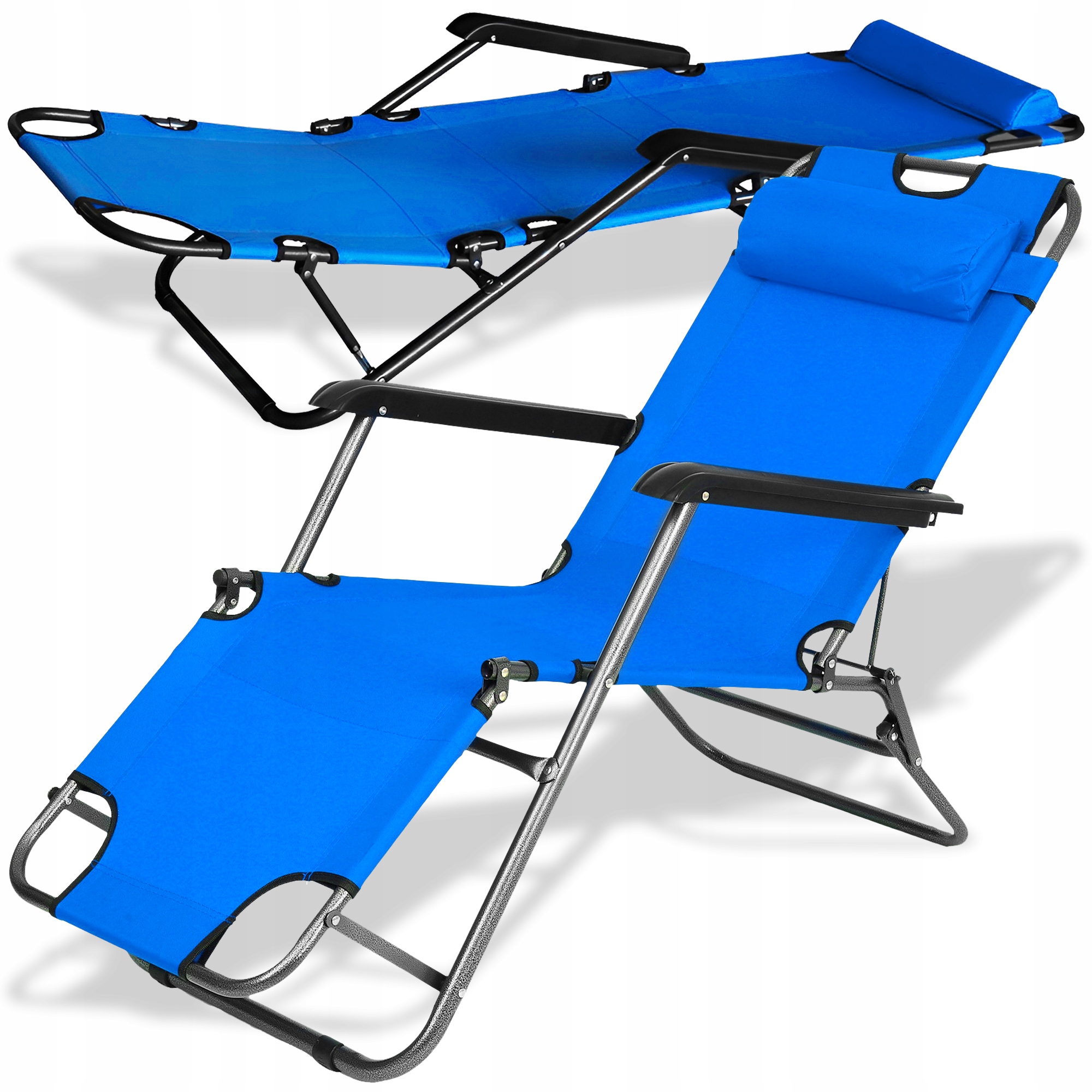Leżak Ogrodowy Plażowy Fotel Składany Zero Gravity Turystyczny Krzesło 2w1