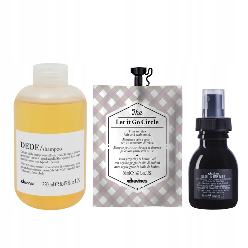 Davines Dede šampon 250 ml Let It Go maska 50 ml mléko 50 ml