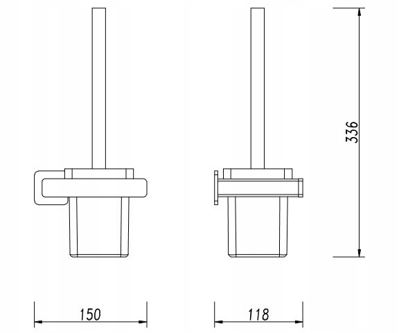 OMNIRES NELSON szczotka toaletowa wisząca, grafit Kod producenta NL80620GR