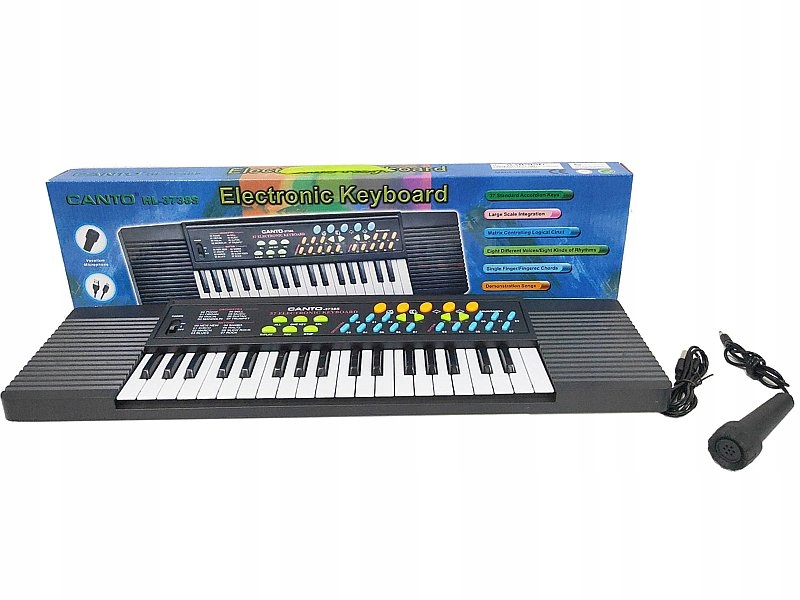Organki 37 klawiszy z mikrofonem USB 57x15,5x4,5cm
