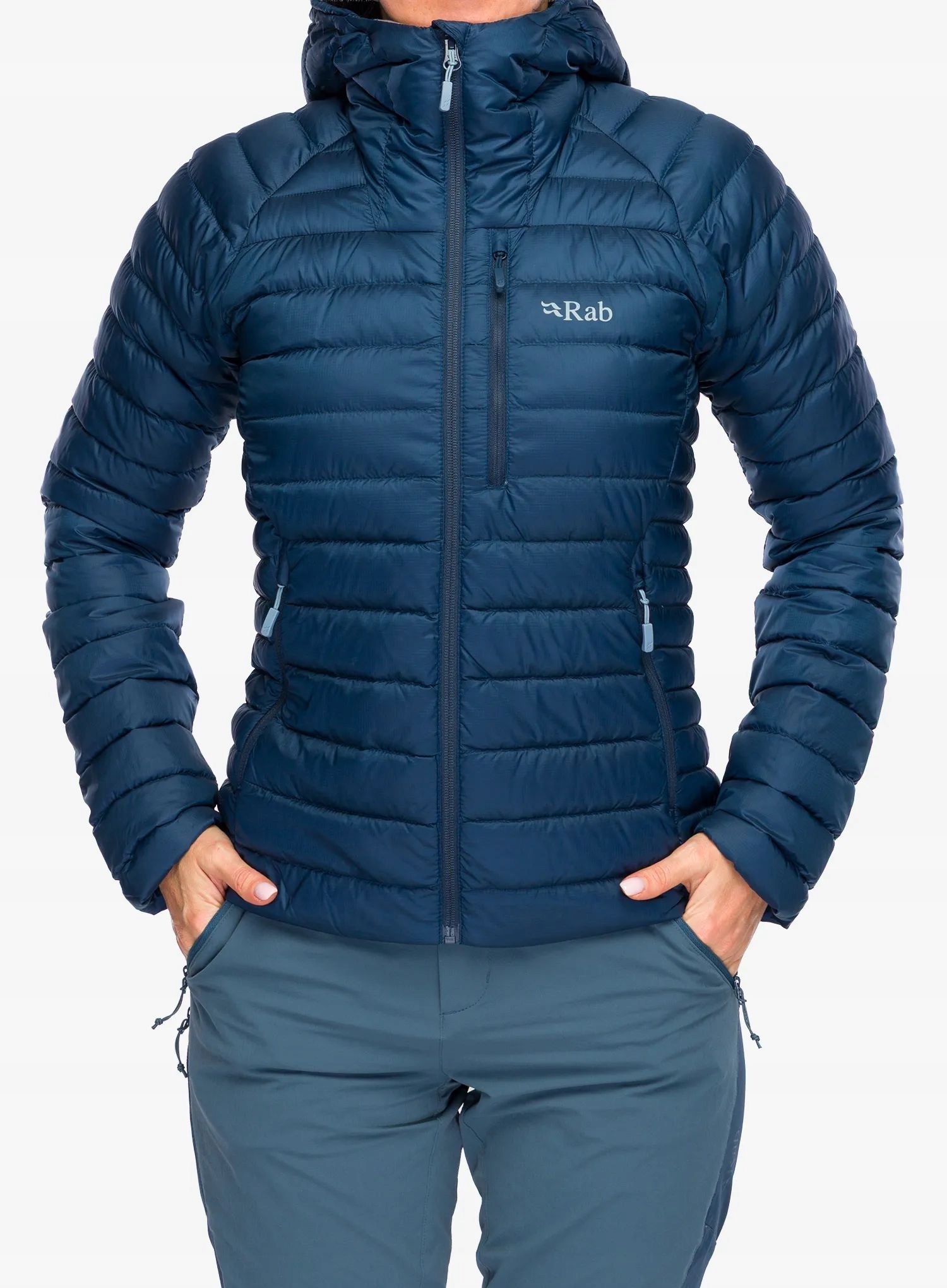 Dámská péřová bunda Rab Microlight Alpine Jacket blue tempest 10 (s)