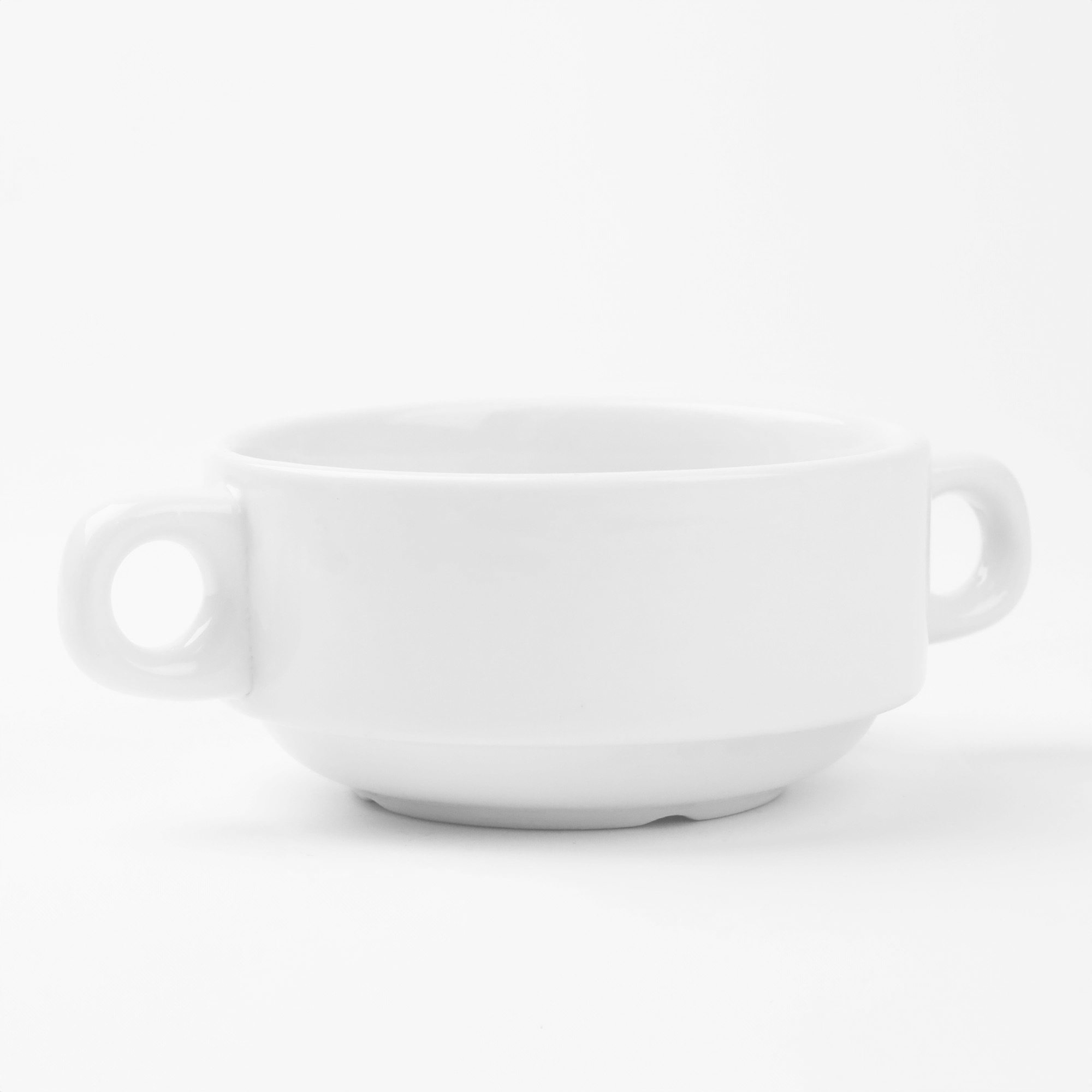 BULIONÓWKA PORCELANOWA ZE SPODKIEM I USZAMI 250 ML FLACZARKA DO ZUPY KREMU