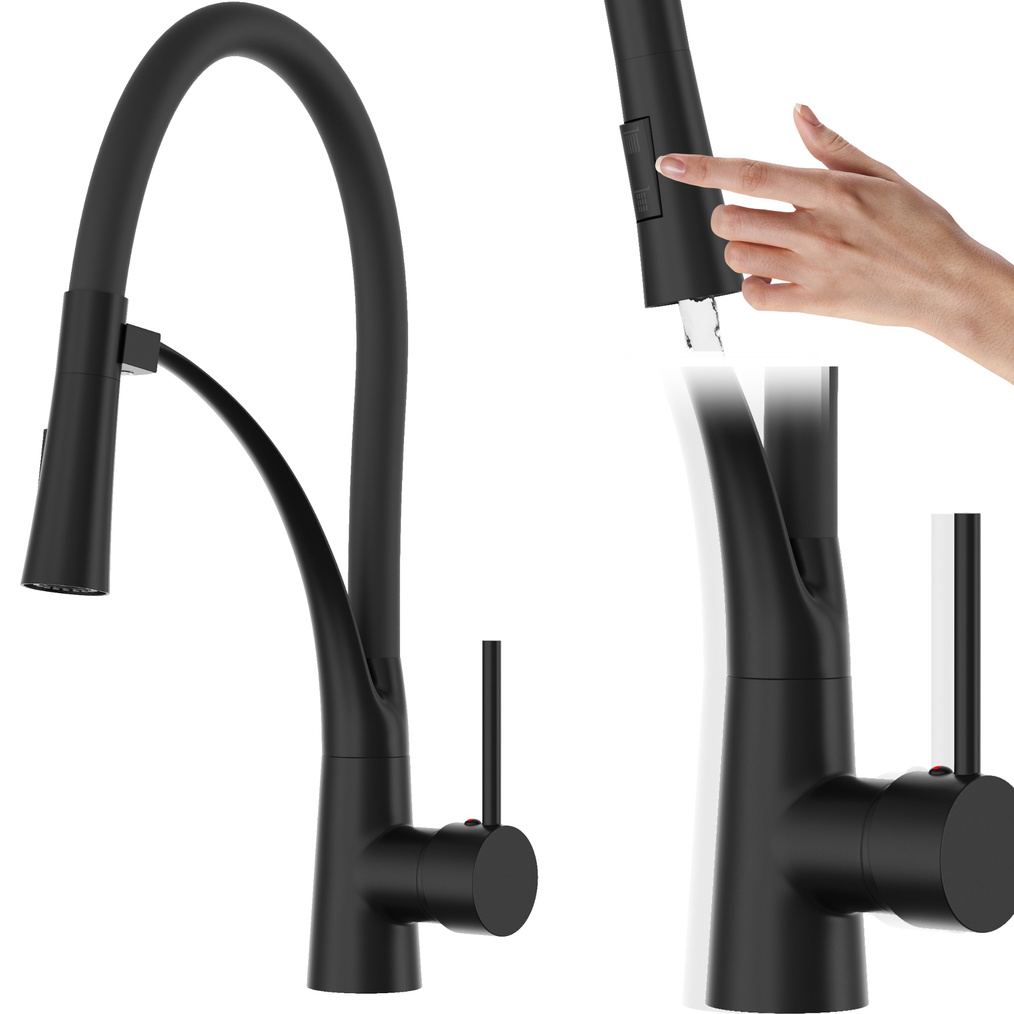 Čierna Kuchynská Batéria S Výsuvným Výtokom