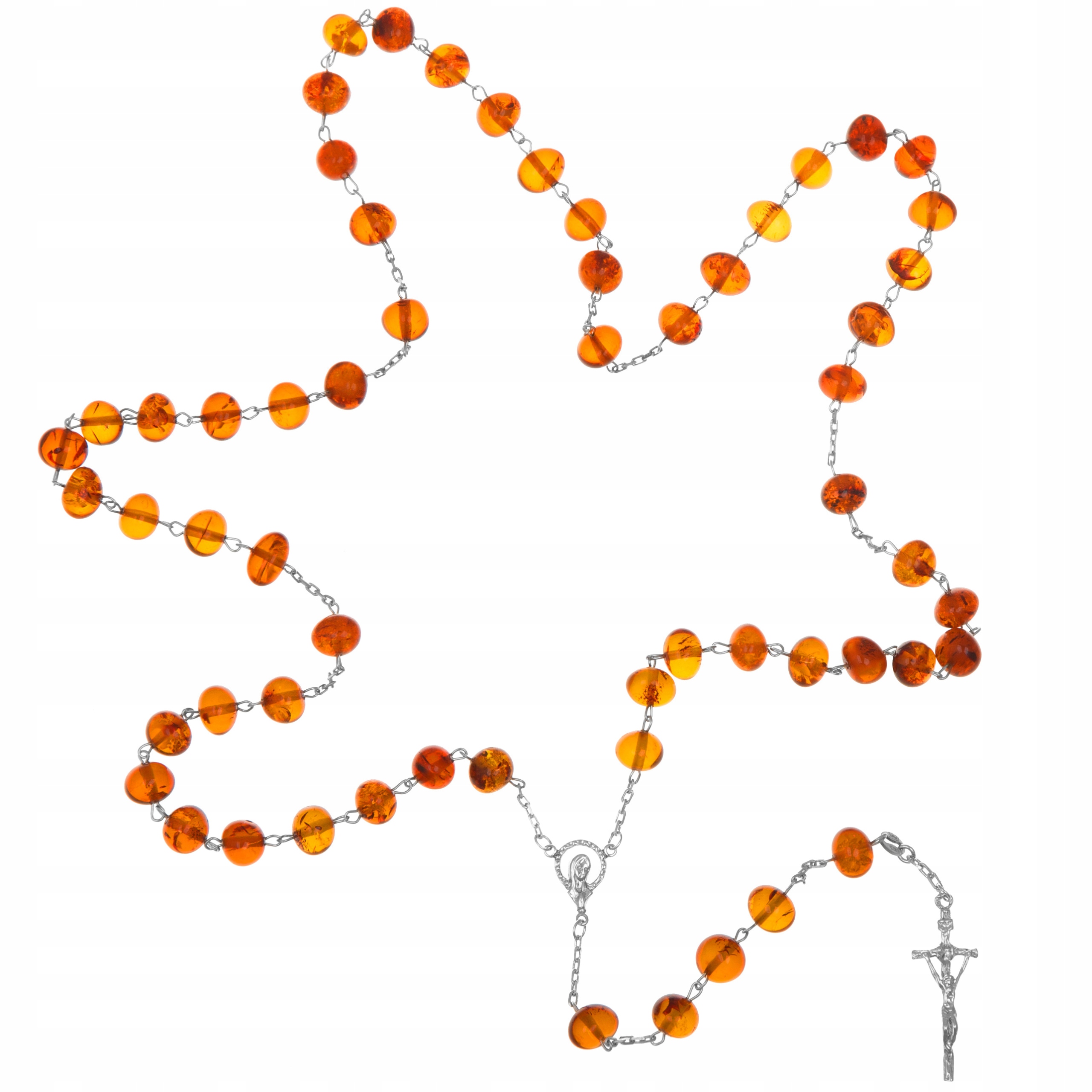 Růženec Stříbrný S Jantarem Jantarový Jantar