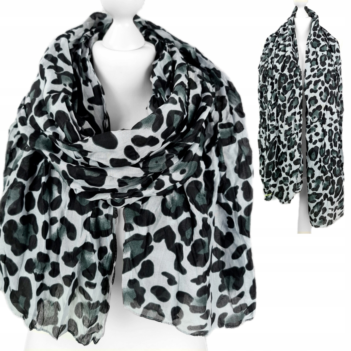 

Duży Szal Jesienny chusta apaszka szalik panterka