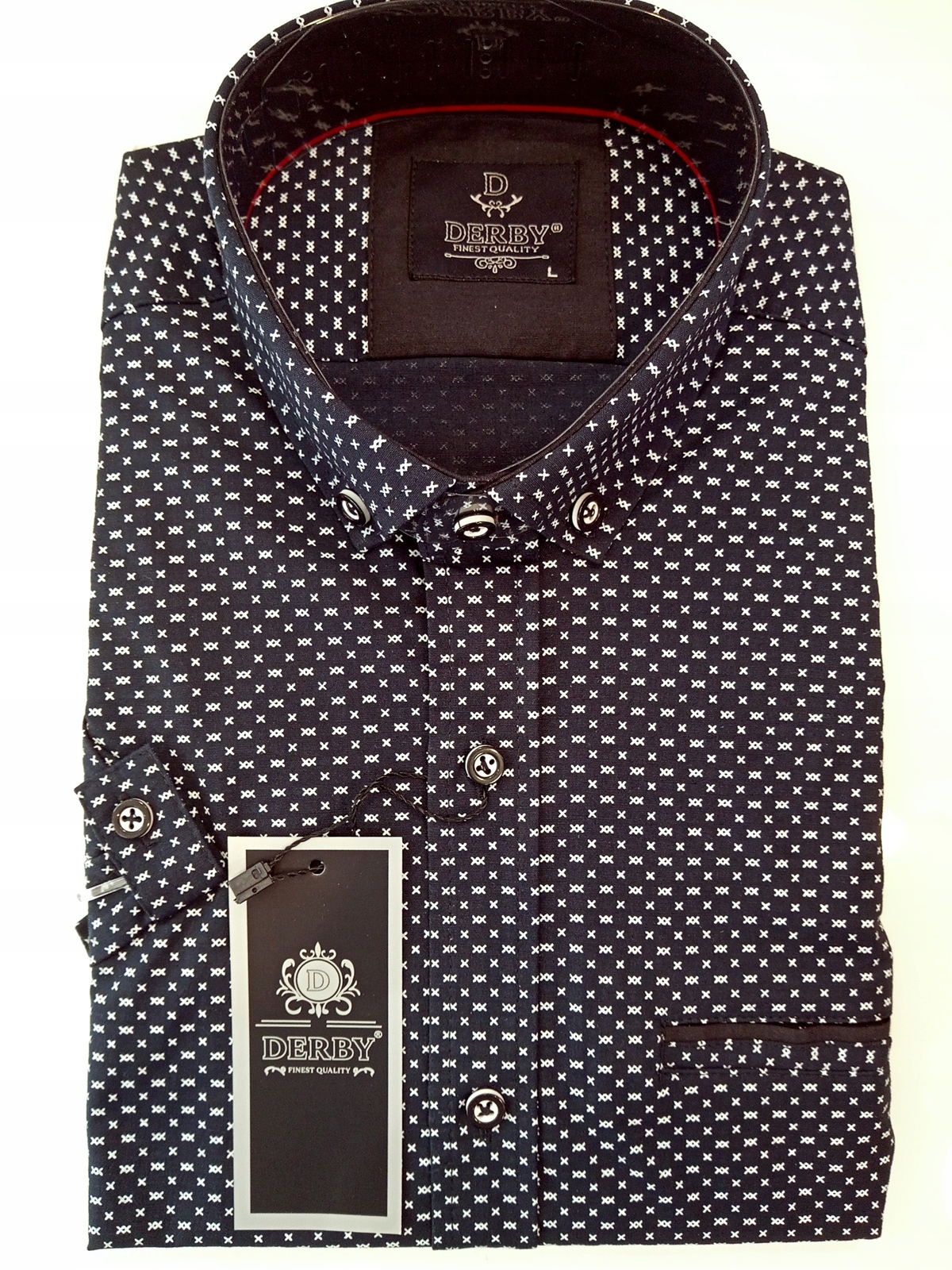 Derby pánská košile námořnická modrá s krátkým rukávem bavlna vel. XL 43/44 DRB-2308