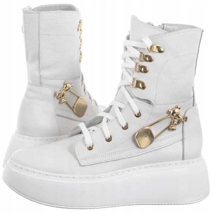 Dámské boty Kotníkové Boty Boty na platformě Nepeke Nena White Bílé