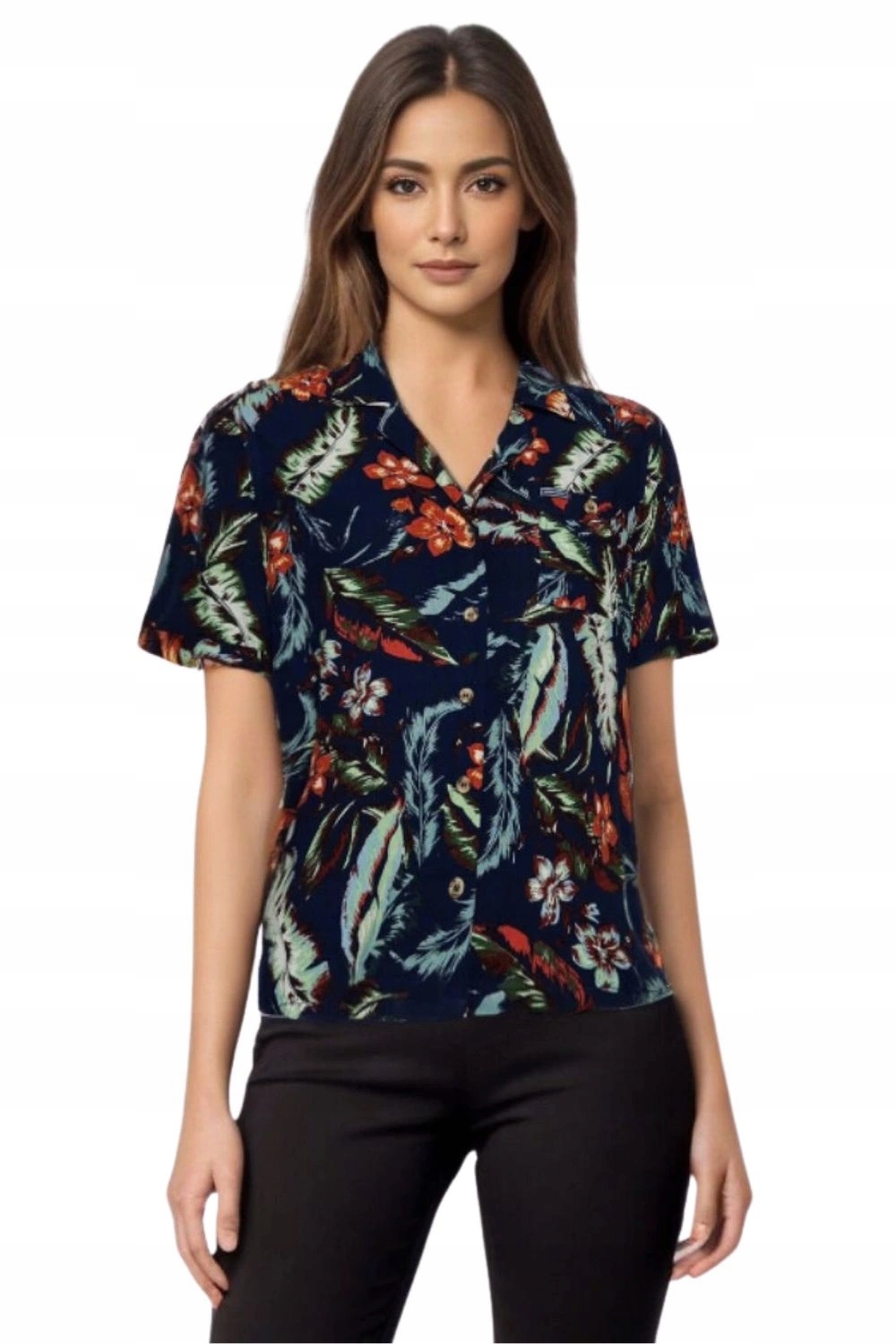 Dámská košile Superdry s květinami a krátkým rukávem, volná na léto, velikost vel.