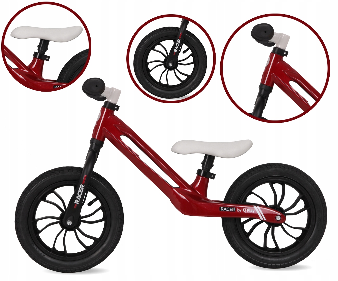 Rowerek Biegowy Pojazd Jeździk Qplay Racer RedQpla
