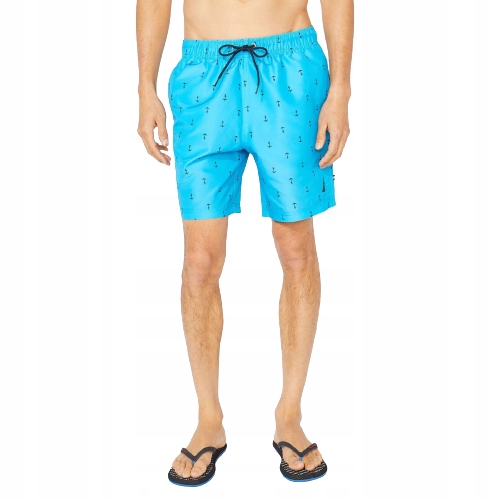 Nautica plavky 8" Anchor Print Quick-dry Swim modré L