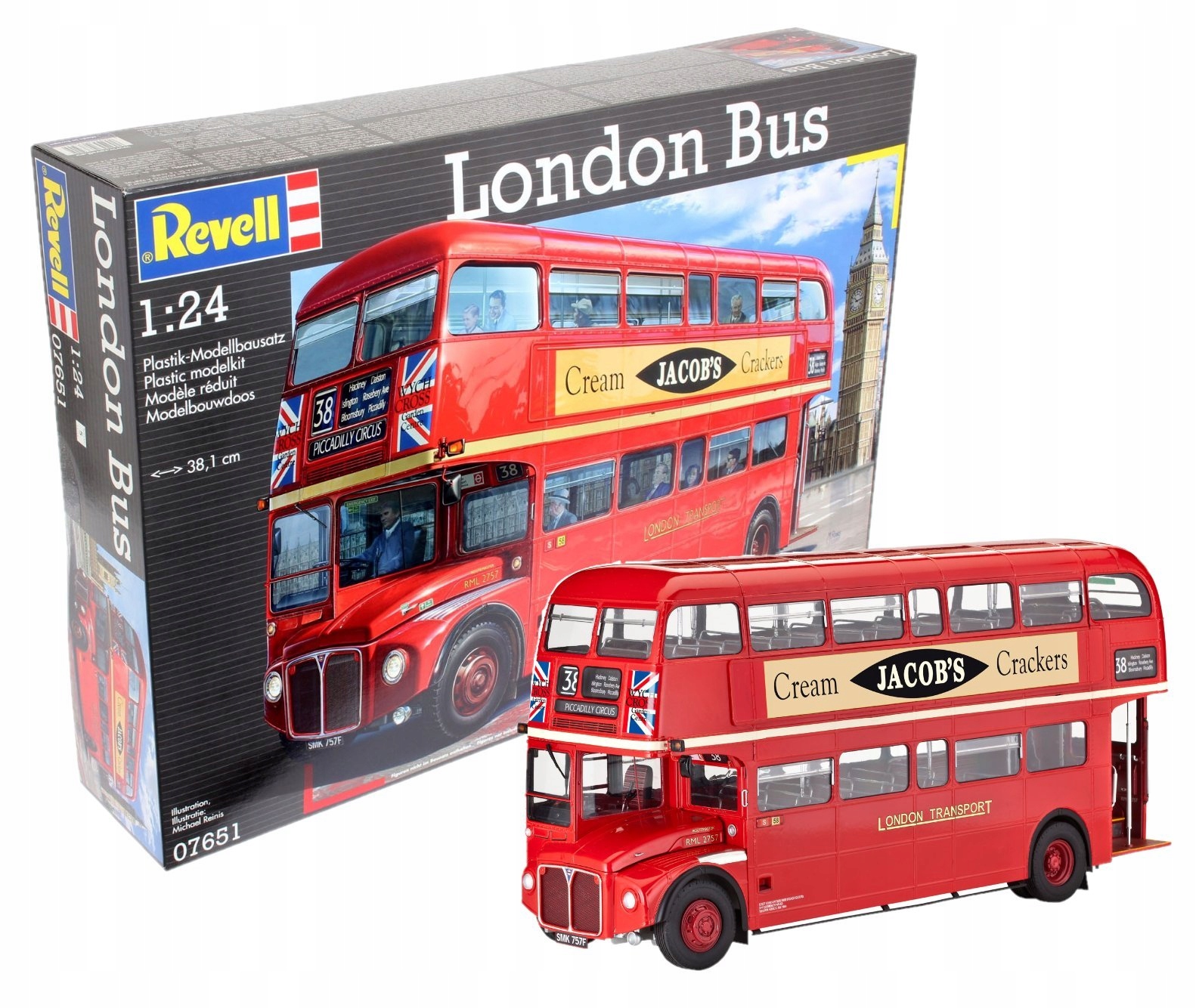 Revell RV07651 Patrový londýnský autobus Červený 1:24 K sestavení