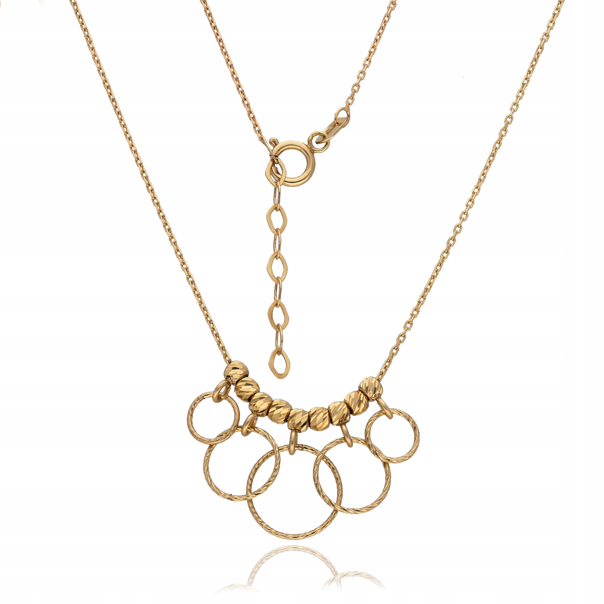 Zlatý Diamantový Náhrdelník Kolečka Svatba Au585