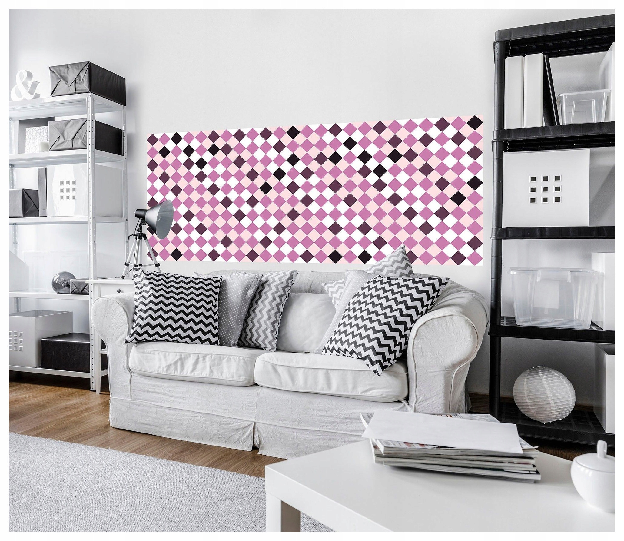 Fototapeta Geometrické kosočtverce fialovo-růžové abstrakce 250x104 lepidlo