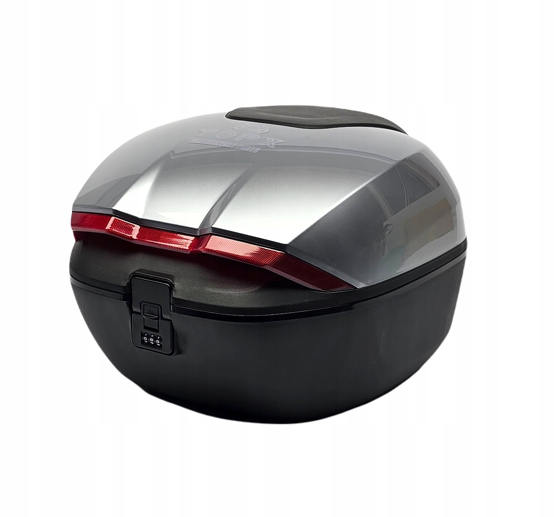 Plastový Středový Kufr TopX Stříbrný 32L Bezklíčový Šifra 25r