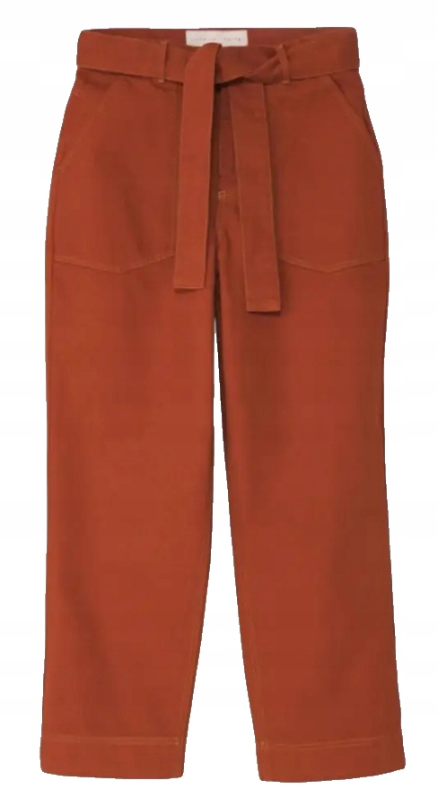 Lukhanyo Mdingi Kalhoty 10 Rust Cotton Hnědé bavlněné kalhoty vel. M