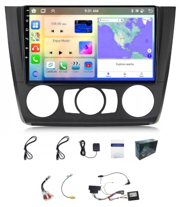 Android Rádio Navigácia Bmw 1 E81/E82/E87/E88 Wifi Usb Gps Carplay 4GB 64GB