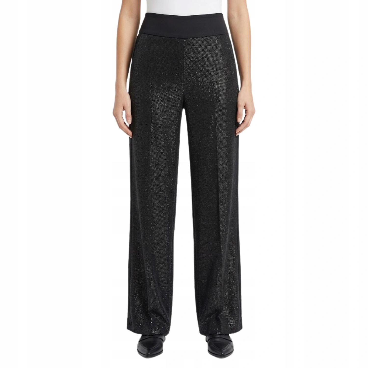 Dámské kalhoty Sinequanone Petra černé s lesklým okrajem, velikost vel.