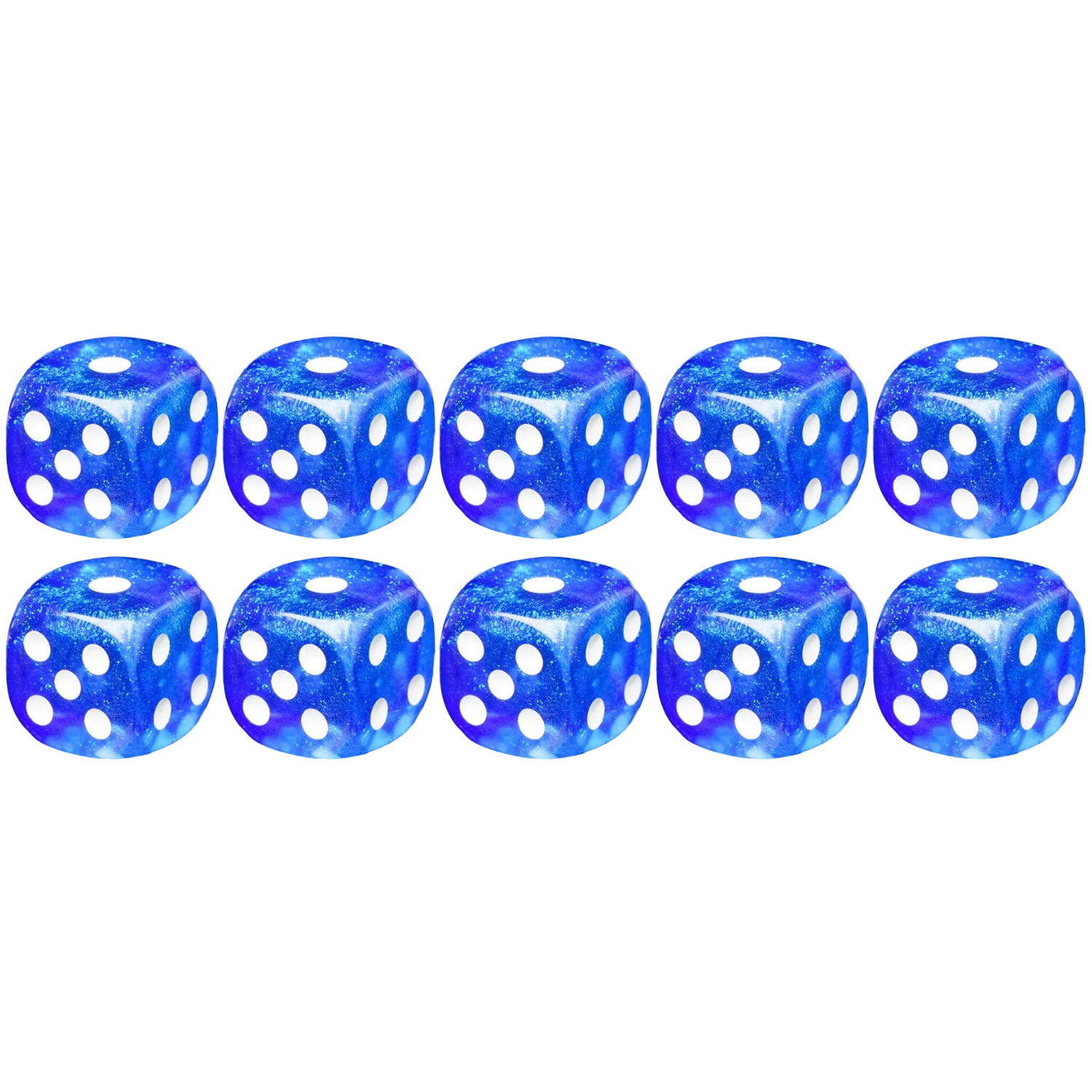 ZESTAW 10 KOSTEK K6 RPG KOŚĆ SZEŚCIOŚCIENNA NIEBIESKA OTCHŁAŃ 1,6 CM