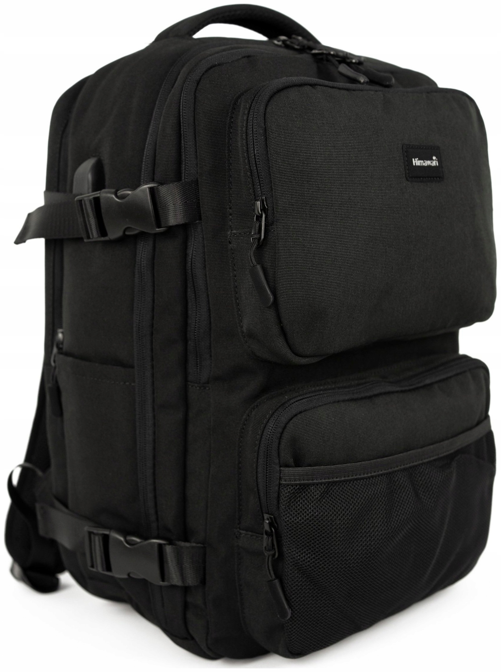 Batoh na notebook Himawari Box L prostorný organizér do práce, černý