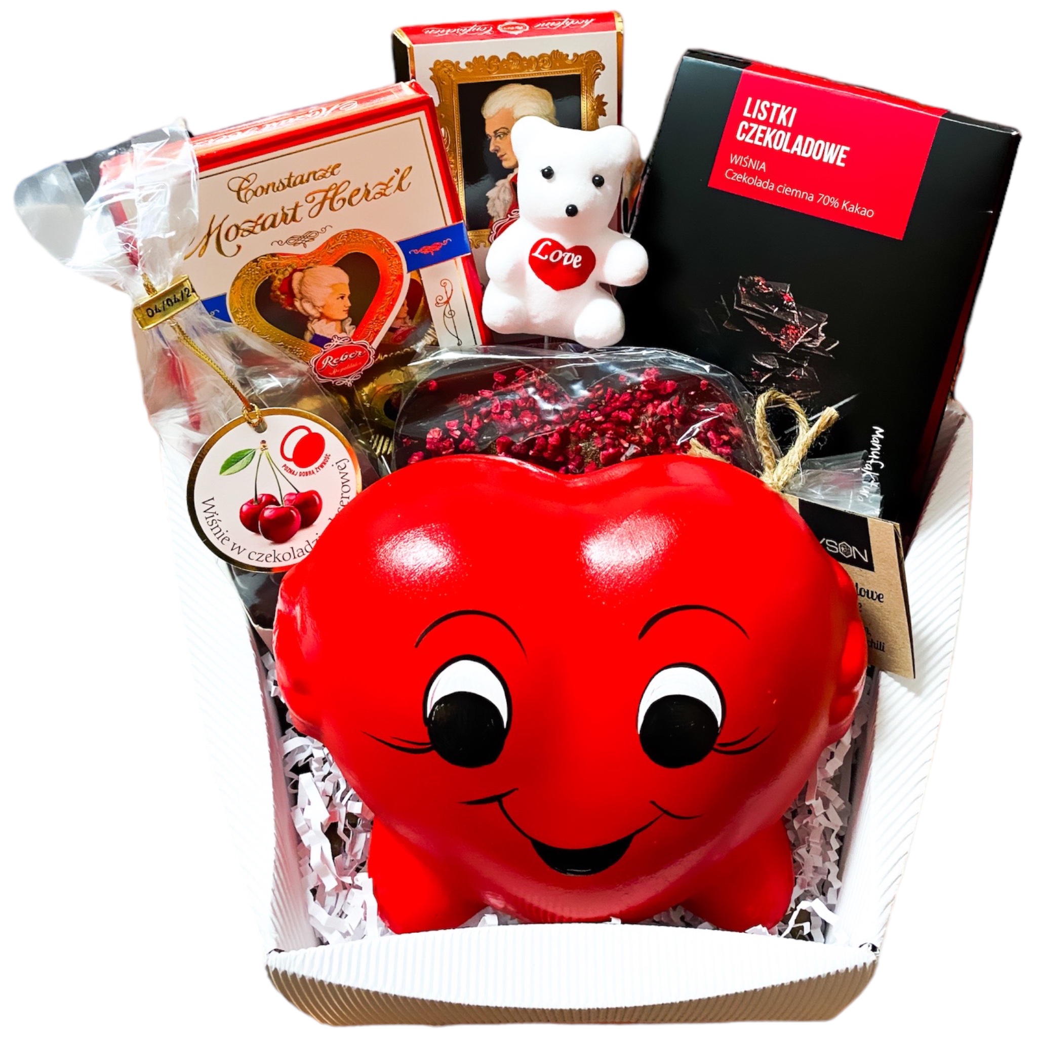 Kosz prezentowy Serce na Walentynki Urodziny Dla Niej Dla Niego