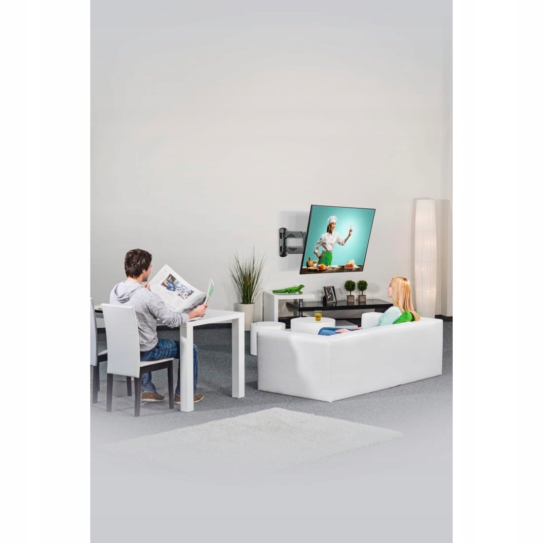 HAMA Uchwyt TV Ścienny Ruchomy 32-65 Cal VESA 75x75-400x400 35kg Czarny — miniatura 8