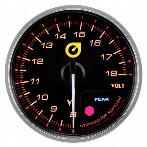 WSKAŹNIK NEW AUTO GAUGE NAPIĘCIE 60MM VOLT BURSZTYNOWY