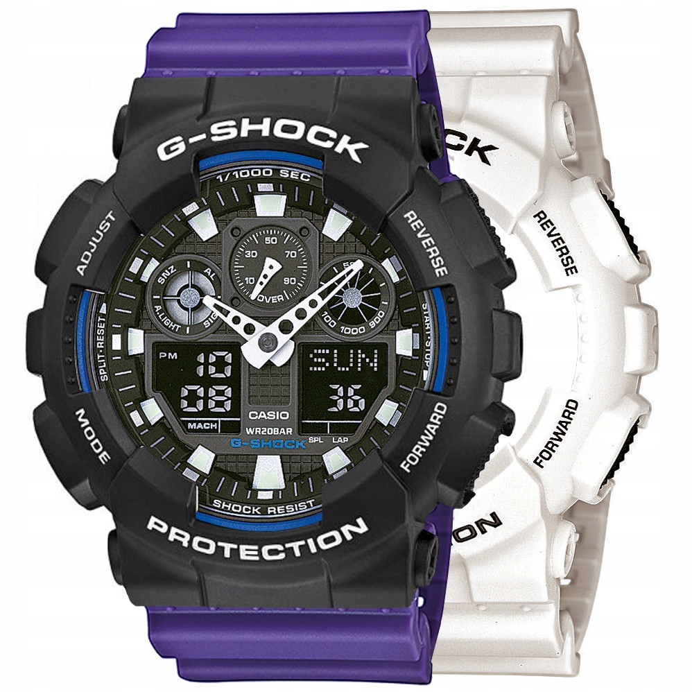 Sada G-shock GA-100B-7AER Černá Fialová