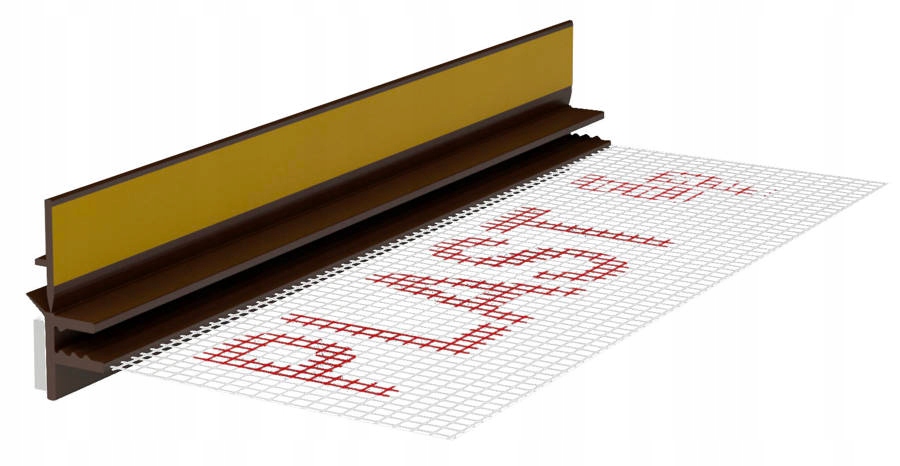 

Listwa przyokienna z siatką Apu MIDI Pcv 2,5m brąz