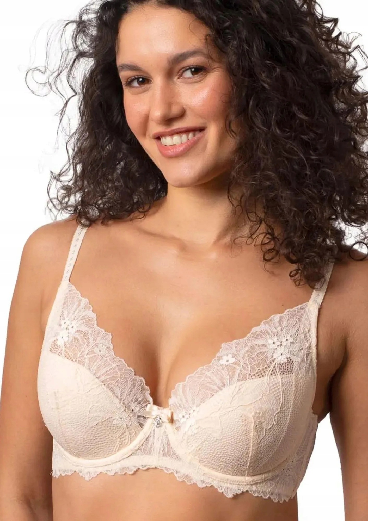 Krajková push-up podprsenka béžová 75B Agio DB-9335